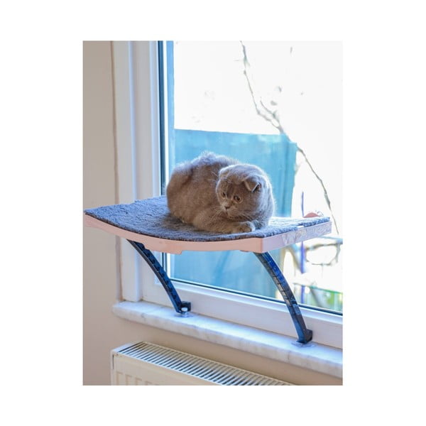 Różowe legowisko dla kota na okno 47x32 cm – Lydia&Co