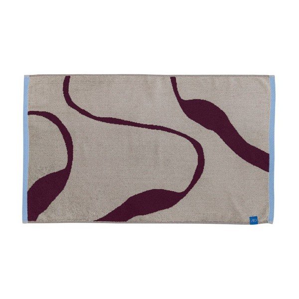 Bordowo-szarobeżowy dywanik łazienkowy pod prysznic z bio bawełny 50x80 cm Nova Arte  – Mette Ditmer Denmark