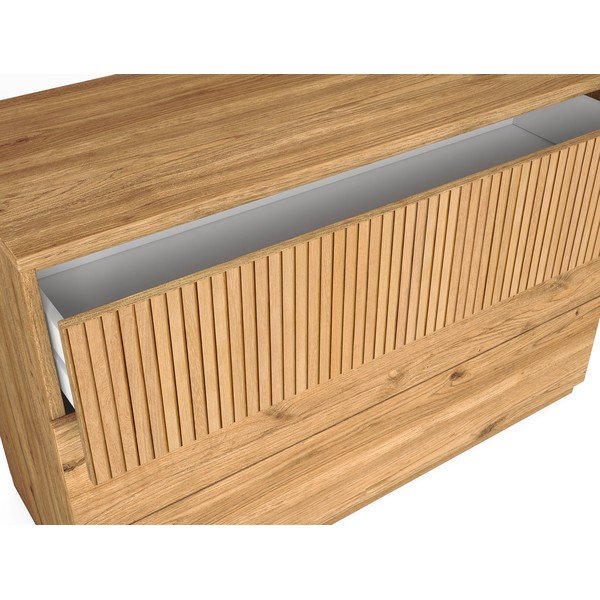 Niska komoda w dekorze dębu 100x72 cm Rayana – Marckeric-image-2
