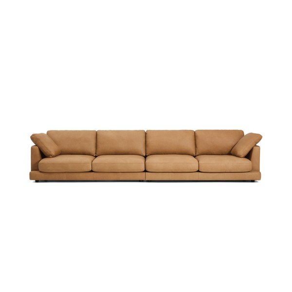 Brązowa skórzana sofa 390 cm Gala – Kave Home-image-2