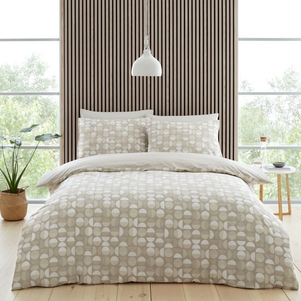 Biało-beżowa pościel dwuosobowa 200x200 cm Craft Floral – Catherine Lansfield-image-4