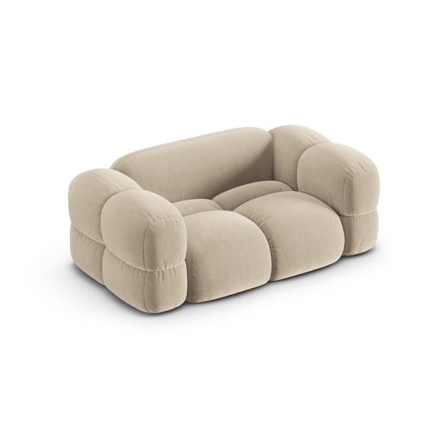 Beżowa aksamitna sofa 180 cm Loretto – Cosmopolitan Design-image-3