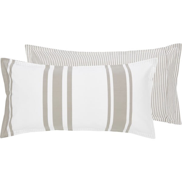 Beżowo-biała bawełniana poszewka dekoracyjna na poduszkę Westwing Collection, 40x80 cm