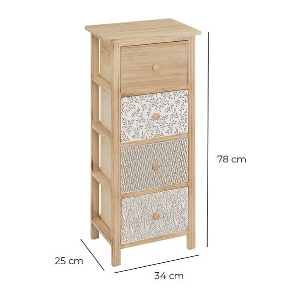 Wysoka komoda z litego drewna paulowni 34x78 cm – Casa Selección-image-2