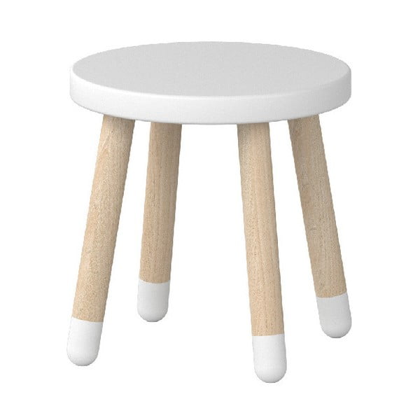Biały stołek dziecięcy Flexa Dots, ø 30 cm