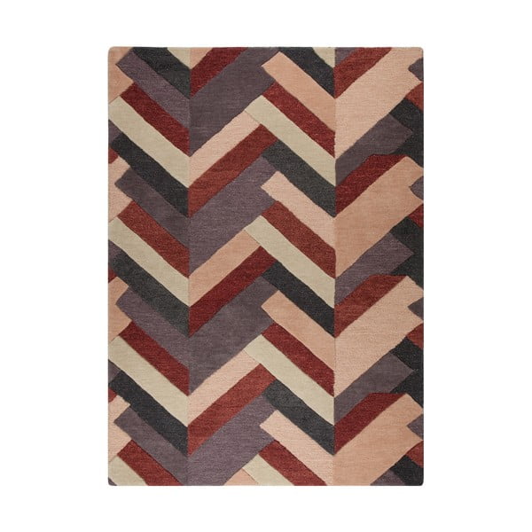 Czerwono-szary ręcznie tkany dywan Flair Rugs Salon, 160x230 cm