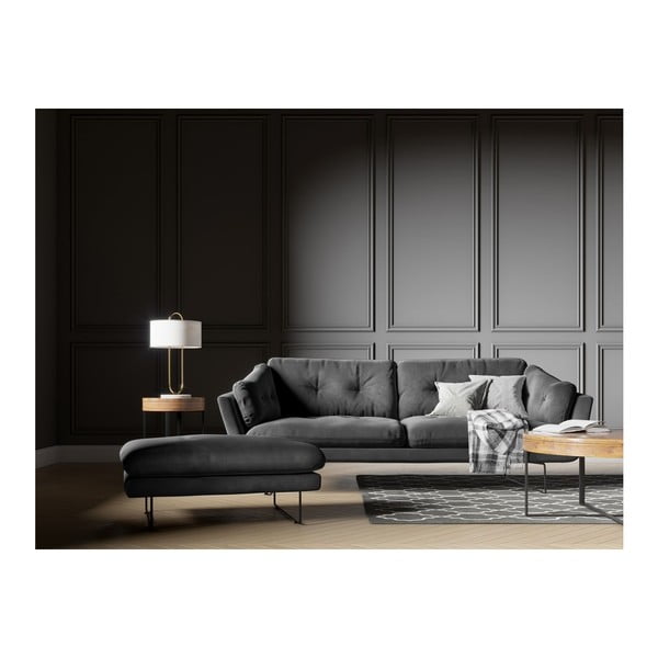 Ciemnoszara sofa z aksamitnym obiciem Windsor & Co Sofas Gravity-image-4