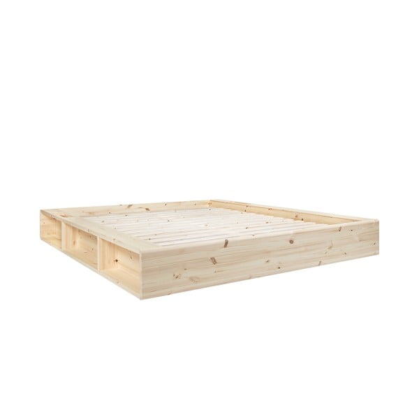 Łóżko dwuosobowe z drewna sosnowego ze stelażem 160x200 cm Ziggy – Karup Design