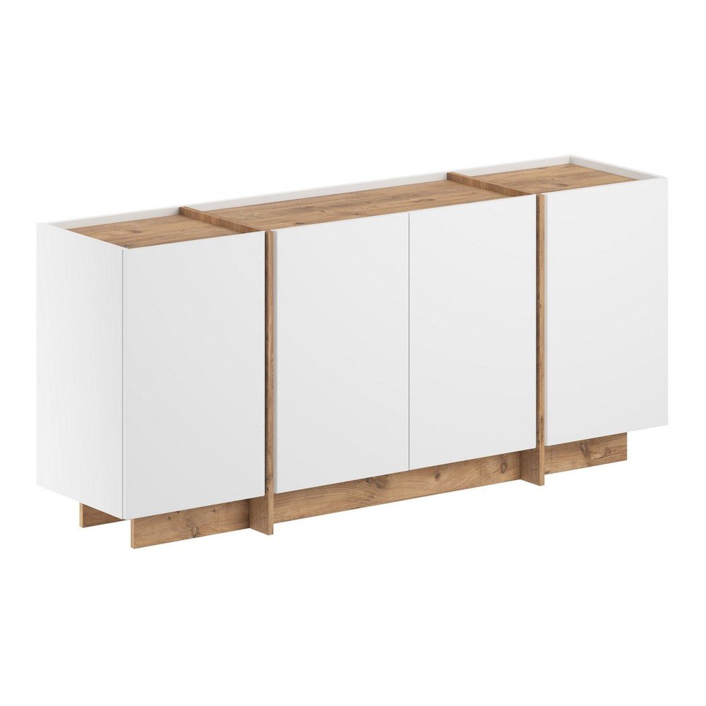 Biała komoda w dekorze sosny z otworem na kable 180x80x45 cm Dorma – Kalune Design