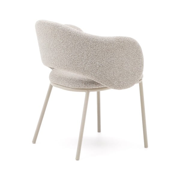 Tapicerowany fotel jadalniany w kolorze kości słoniowej Maina – Kave Home-image-4