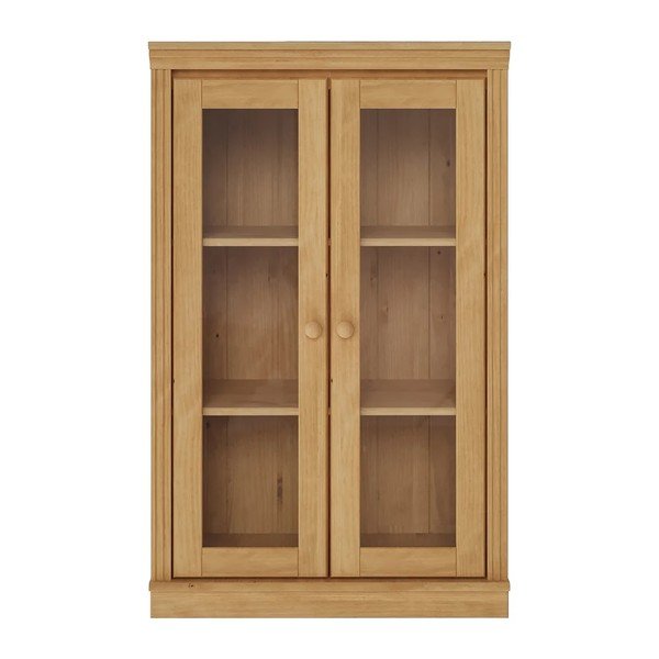 Witryna z litego drewna sosnowego w jasnym naturalnym kolorze 74x118x35 cm Anita – Støraa