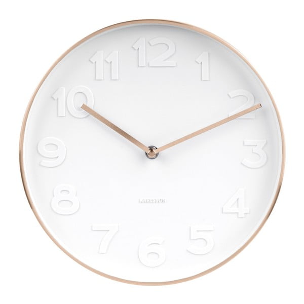 Zegar z elementami w kolorze miedzi Karlsson Mr. White, ⌀ 28 cm