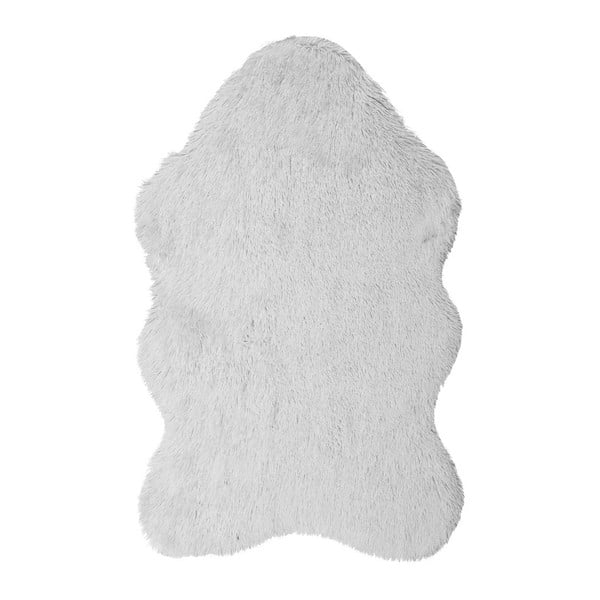 Biały dywan ze skóry ekologicznej Ranto Soft Bear, 70x150 cm