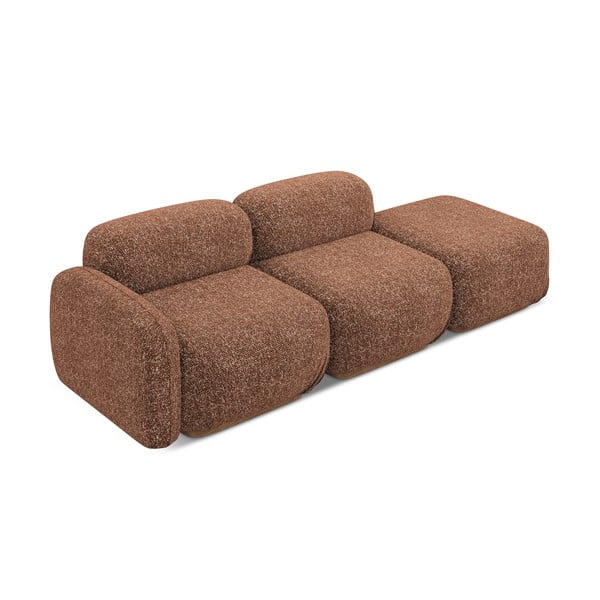 Pomarańczowy/brązowy szezlong modułowy (lewostronny) Ailani – Makamii-image-4