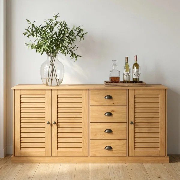Komoda z litego drewna sosnowego w jasnym naturalnym kolorze 166x80x38 cm Edith – Støraa-image-2