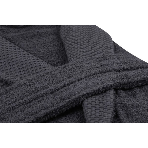 Antracytowy bawełniany szlafrok w rozmiarze M Cappa – Foutastic-image-1