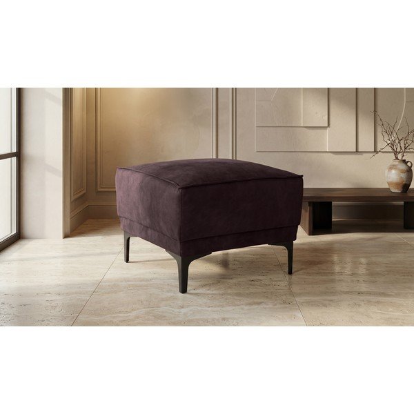 Brązowy puf z imitacji skóry Copenhagen – Scandic-image-1