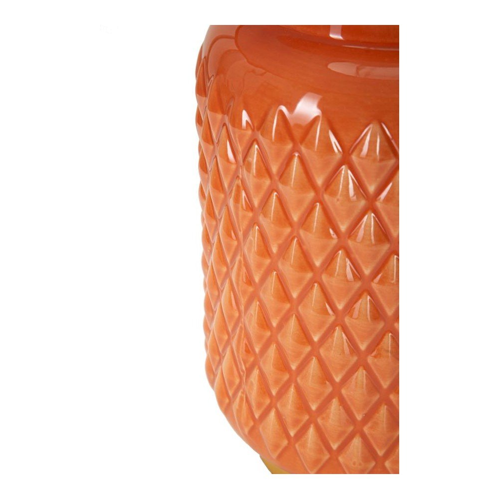 Pomarańczowa lampa stołowa ceramiczna z tekstylnym kloszem (wysokość 44 cm) – Mauro Ferretti (zdjęcie 4)