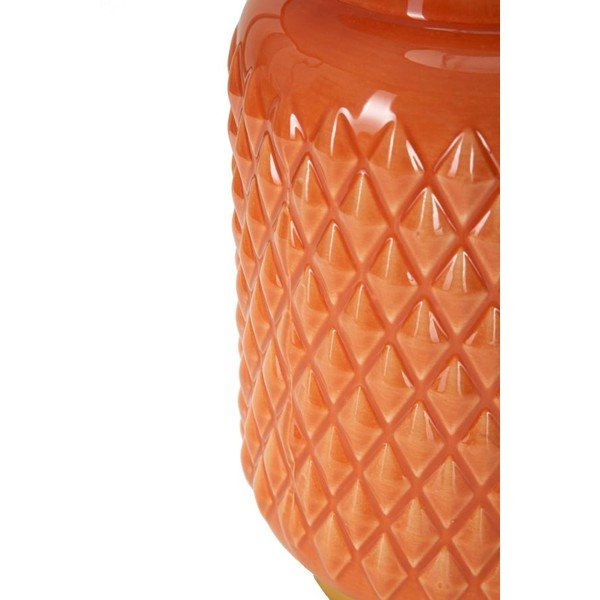 Pomarańczowa lampa stołowa ceramiczna z tekstylnym kloszem (wysokość 44 cm) – Mauro Ferretti-image-3