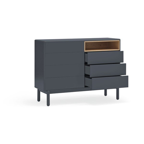 Ciemnoszara niska komoda 120x90 cm Corvo – Teulat-image-3