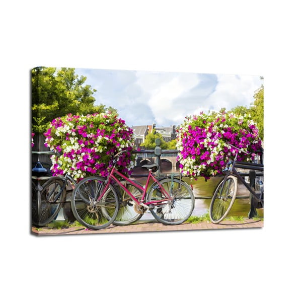 Obraz Styler Canvas Watercolor Bikes, 60x80 cm