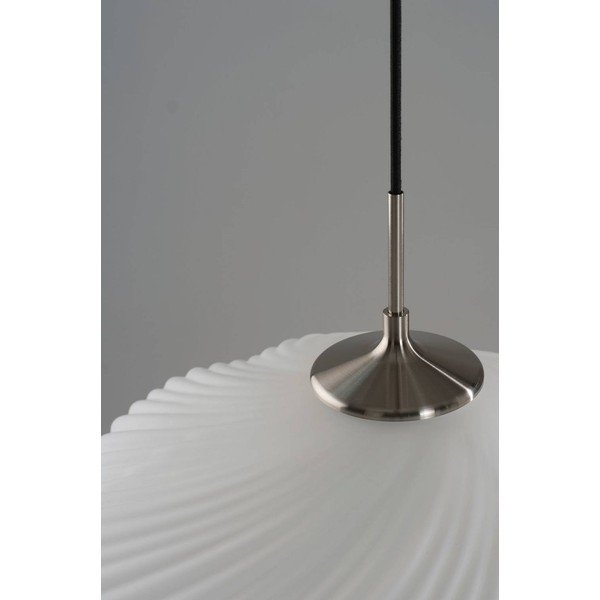 Biała/w kolorze srebra lampa wisząca z opalowego szkła ze ściemniaczem ø 50 cm Meringue – Jotex-image-3