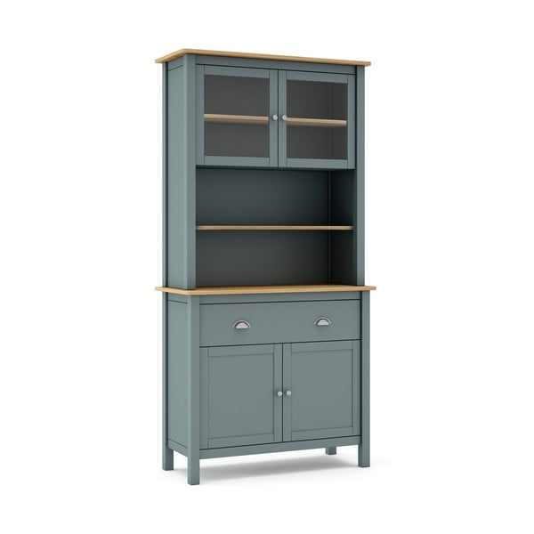 Szarozielony kredens z litego drewna sosnowego 90x180,5x40 cm Misti – Marckeric-image-2