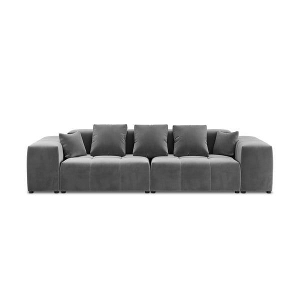 Szara aksamitna sofa 320 cm Rome Velvet – Cosmopolitan Design