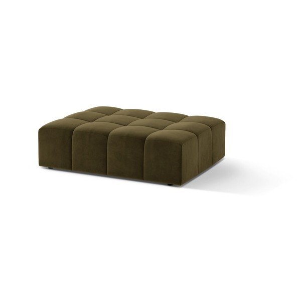 Aksamitny podnóżek w kolorze khaki Chicago – Cosmopolitan Design-image-1