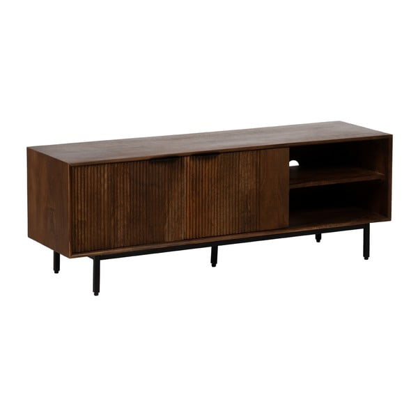 Brązowa szafka pod TV z litego drewna mango 140x50x40 cm Sagara – Ixia