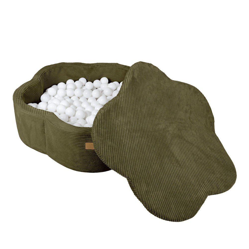 Sztruksowy basen z kulkami w kolorze khaki ø 90 cm wysokość 30 cm – Meowbaby