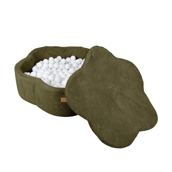 Sztruksowy basen z kulkami w kolorze khaki ø 90 cm wysokość 30 cm – Meowbaby