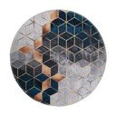 Biało-morski okrągły dywan odpowiedni do prania ø 120 cm – Vitaus