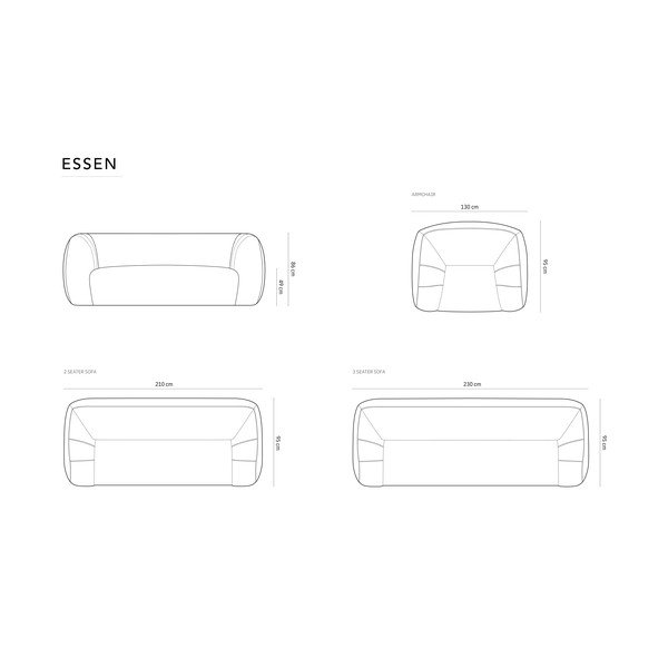 Jasnoróżowa sofa z materiału bouclé 230 cm Essen – Cosmopolitan Design-image-4