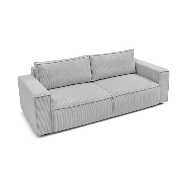 Jasnoszara sztruksowa rozkładana sofa 245 cm Nihad – Bobochic Paris-image-3
