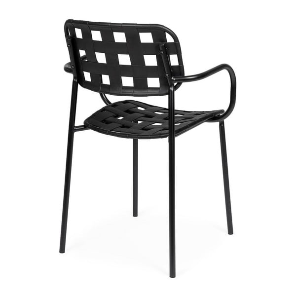 Czarne metalowe krzesła ogrodowe zestaw 4 szt. Clover   – Bizzotto-image-3