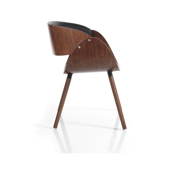 Czarny/ciemnobrązowy tapicerowany fotel jadalniany z podłokietnikami Visby Evo – Tomasucci-image-2