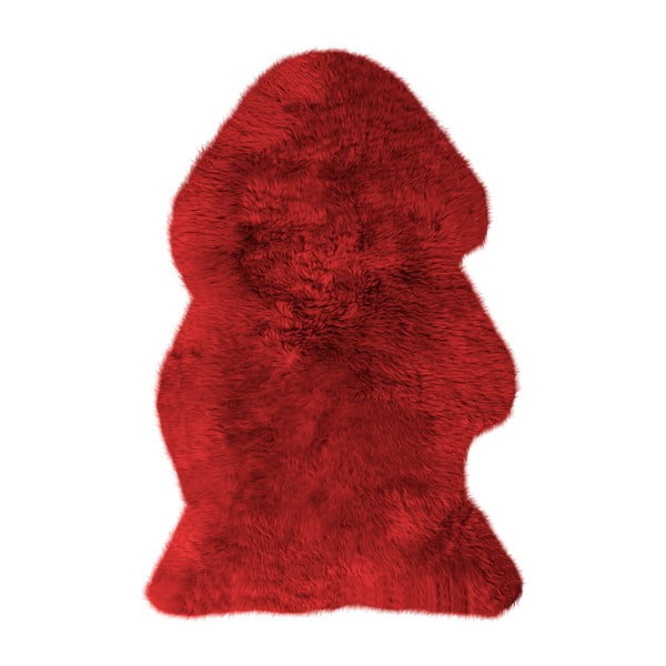 Czerwony dywan skórzany Pipsa Mouton, 110x80 cm