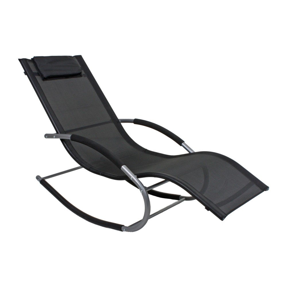 Czarny metalowy leżak ogrodowy Naxos – Garden Pleasure