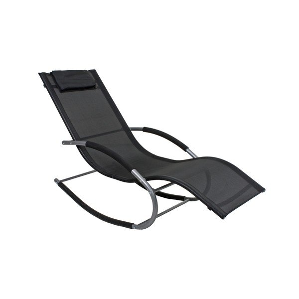 Czarny metalowy leżak ogrodowy Naxos – Garden Pleasure