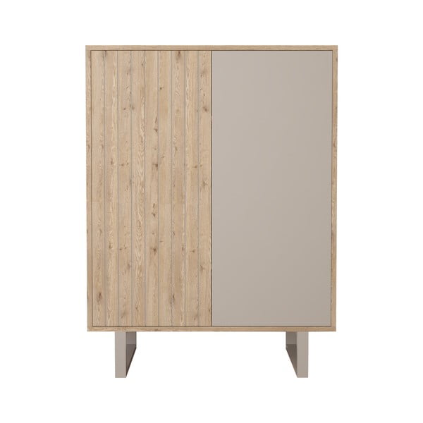 Szara szafka w dekorze dębu 90x120 cm Millay – Marckeric