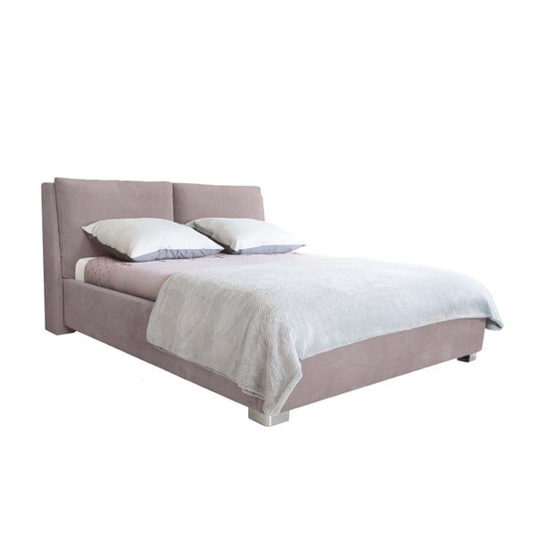 Jasnoróżowe łóżko 2-osobowe Mazzini Beds Vicky, 140x200 cm