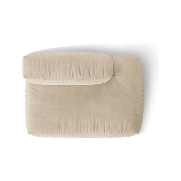 Beżowy aksamitny moduł sofy (prawostronny) Martina – Micadoni -image-3