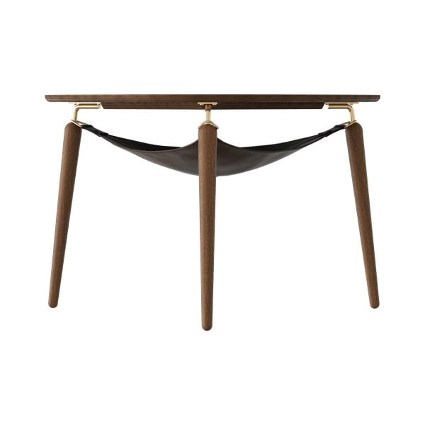 Brązowy okrągły stolik z litego drewna dębowego ø 80 cm Hang Out – UMAGE