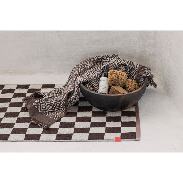 Brązowy dywanik łazienkowy z bio bawełny 50x80 cm Retro – Mette Ditmer Denmark-image-1