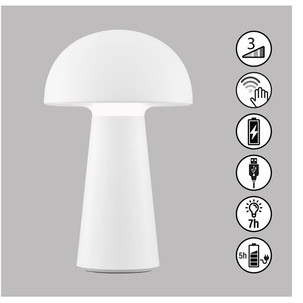 Biała lampa stołowa LED ze ściemniaczem i czujnikiem ruchu (wys. 22 cm) Viga – Fischer & Honsel-image-1