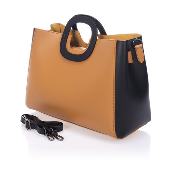 Koniakowa torebka skórzana Markese Cremio-image-1