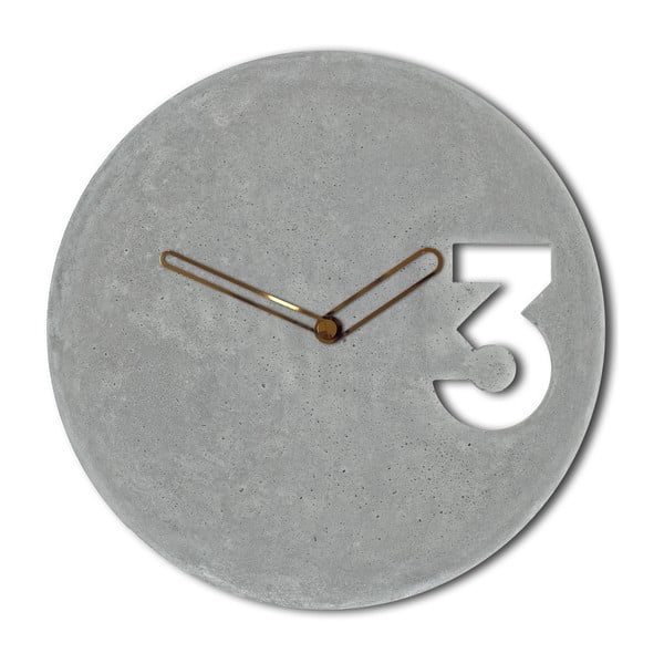 Zegar betonowy Jakuba Velínskiego, miedziane kontury wskazówek