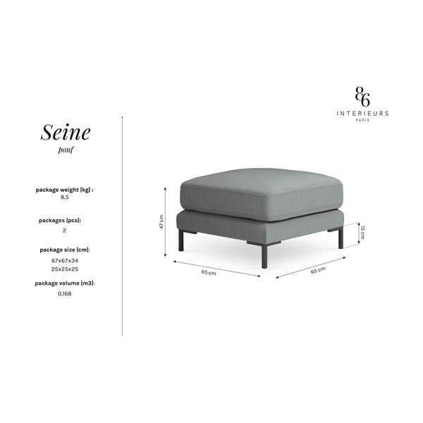 Ciemnoszary podnóżek Interieurs 86 Seine-image-3