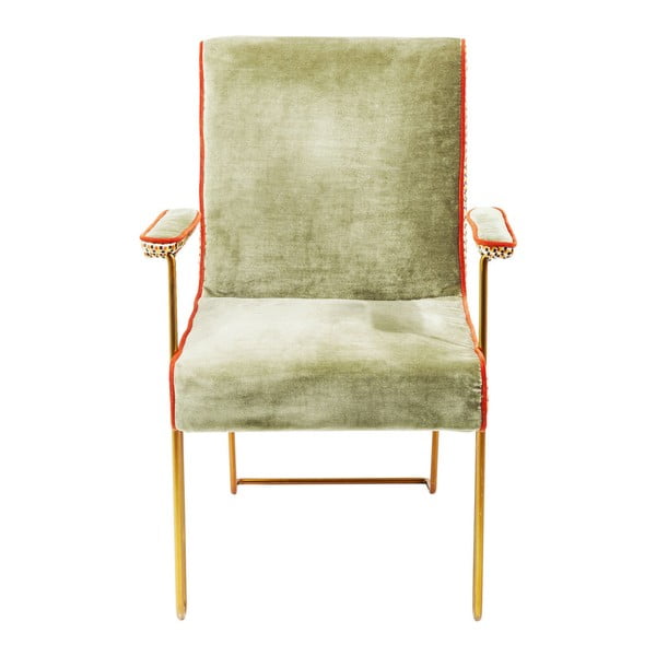 Zielone krzesło z podłokietnikami Kare Design Betty